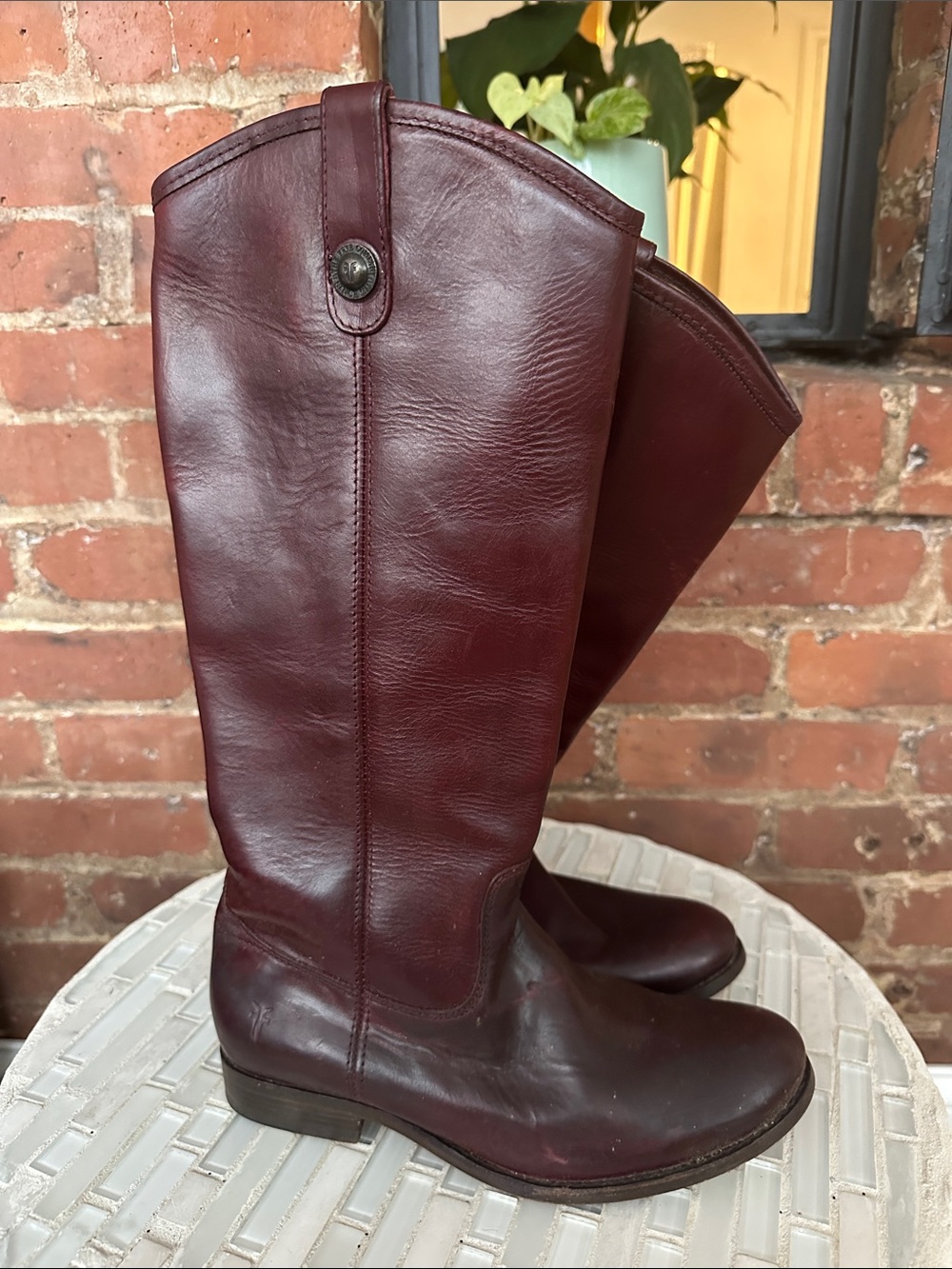 Frye Women's Over-the-Knee Leather Boots in Burgundy
